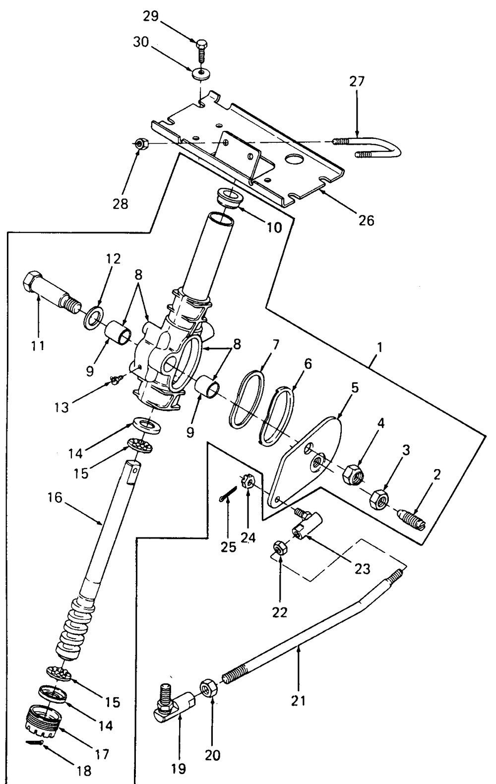 Lower Steering Diagram and Parts List for 1860 800000-821059-140661100-141661100 Cub Cadet Lawn Tractor
